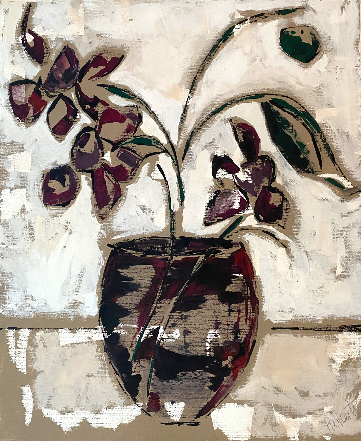 Maroon Vase